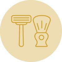 Shaving Line Yellow Circle Icon vector