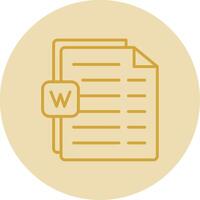 Word Line Yellow Circle Icon vector