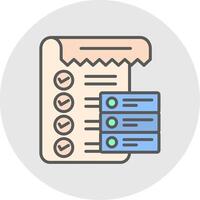 Data List Line Filled Light Icon vector