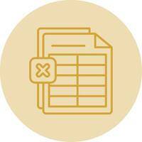 Excel Line Yellow Circle Icon vector