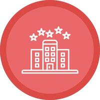 5 Stars Hotel Line Multi Circle Icon vector