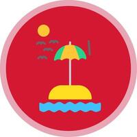 Beach Flat Multi Circle Icon vector