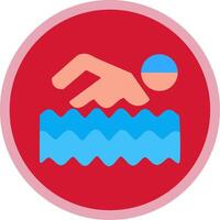 Swimming Flat Multi Circle Icon vector