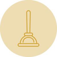 Plunger Line Yellow Circle Icon vector