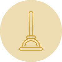 Plunger Line Yellow Circle Icon vector