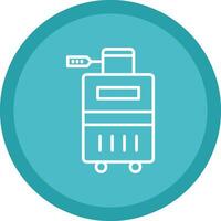 Wheeled Luggage Line Multi Circle Icon vector