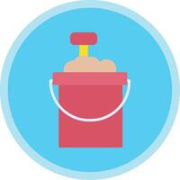 Sand Bucket Flat Multi Circle Icon vector