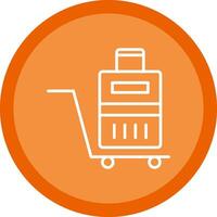 Luggage Trolley Line Multi Circle Icon vector