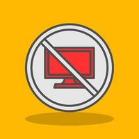 Prohibited Sign Filled Shadow Icon vector