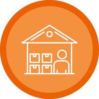 Warehouse Manager Line Multi Circle Icon vector