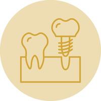 implantes línea amarillo circulo icono vector