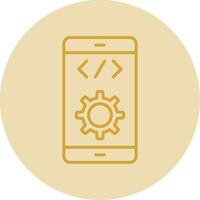 Software Development Line Yellow Circle Icon vector