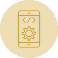 Software Development Line Yellow Circle Icon vector