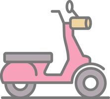 scooter línea lleno ligero icono vector