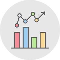 Bar Graph Line Filled Light Icon vector