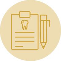 Dental Report Line Yellow Circle Icon vector