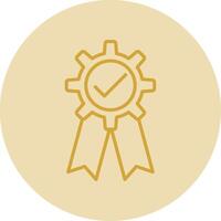 Quality Assurance Line Yellow Circle Icon vector