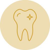 Teeth Line Yellow Circle Icon vector