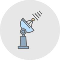 Satellite Dish Line Filled Light Icon vector