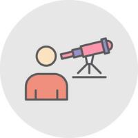 Astronomer Line Filled Light Icon vector