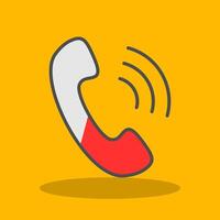 Phone Call Filled Shadow Icon vector