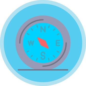 Compass Flat Multi Circle Icon vector