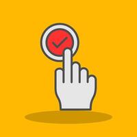 Button Filled Shadow Icon vector