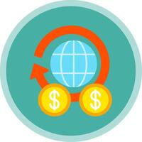 Global Finance Flat Multi Circle Icon vector