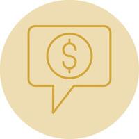 Dollar Chat Line Yellow Circle Icon vector