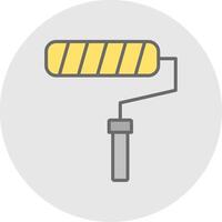 Roll Paint Brush Line Filled Light Icon vector