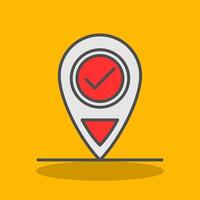 Location Filled Shadow Icon vector