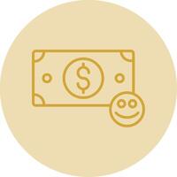 Wealthy Line Yellow Circle Icon vector