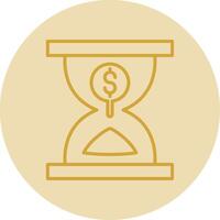 Sand Timer Line Yellow Circle Icon vector