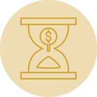 Sand Timer Line Yellow Circle Icon vector