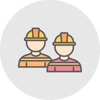 Engineering Team Line Filled Light Icon vector