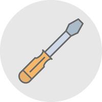 Screw Driver Line Filled Light Icon vector