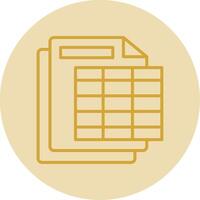 Spreadsheet Line Yellow Circle Icon vector