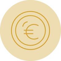 euro línea amarillo circulo icono vector