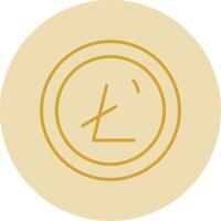 Litecoin Line Yellow Circle Icon vector