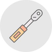 Torque Wrench Line Filled Light Icon vector