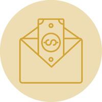 Paycheckss Line Yellow Circle Icon vector