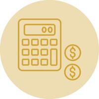 Accounting Line Yellow Circle Icon vector