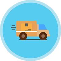 Delivery Truck Flat Multi Circle Icon vector