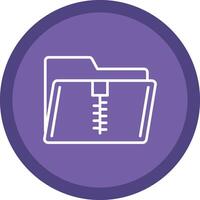 Zip Folder Line Multi Circle Icon vector