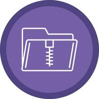 Zip Folder Line Multi Circle Icon vector