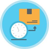 On Time Deliveries Flat Multi Circle Icon vector