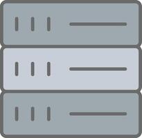 Database Line Filled Light Icon vector