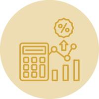 Calculator Line Yellow Circle Icon vector