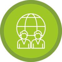 Global Management Line Multi Circle Icon vector