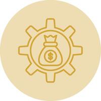 Asset Management Line Yellow Circle Icon vector